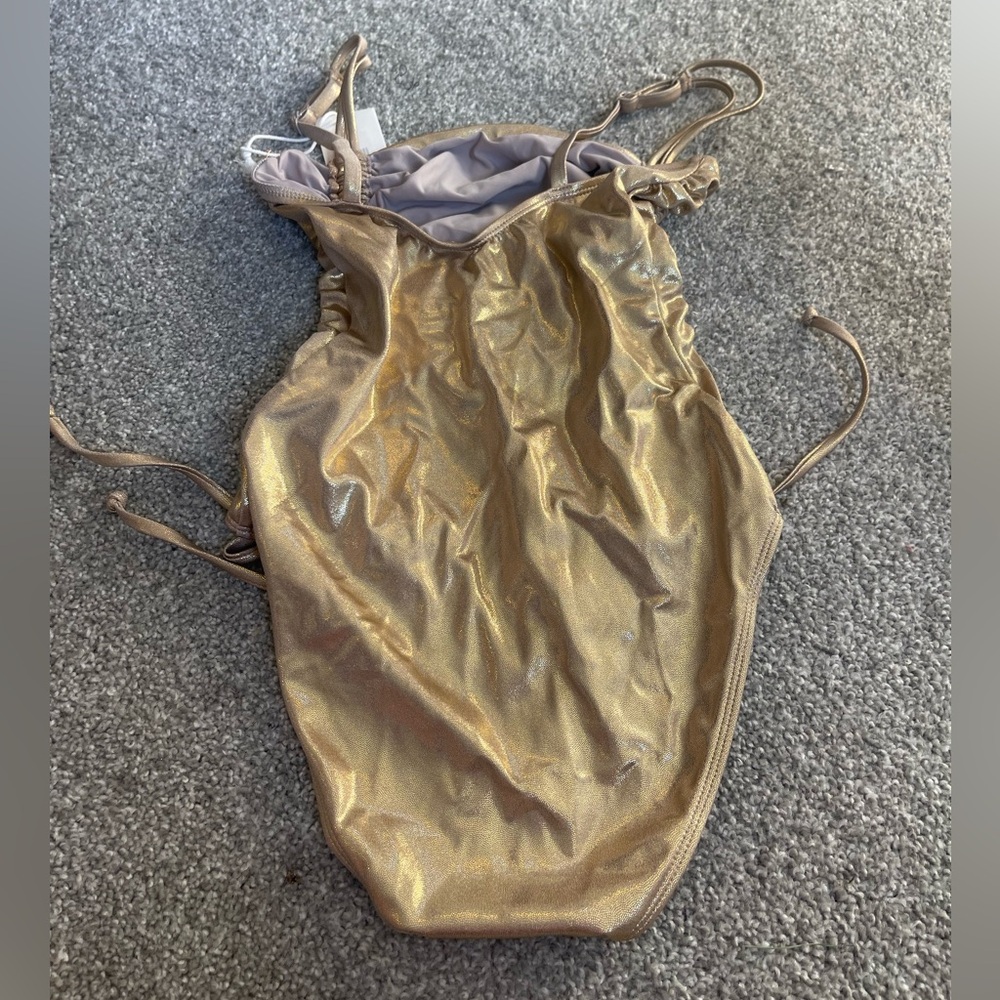 Good American One-Piece Swimsuit – Metallic Gold (Size 1 / Small) - Picture 8 of 9